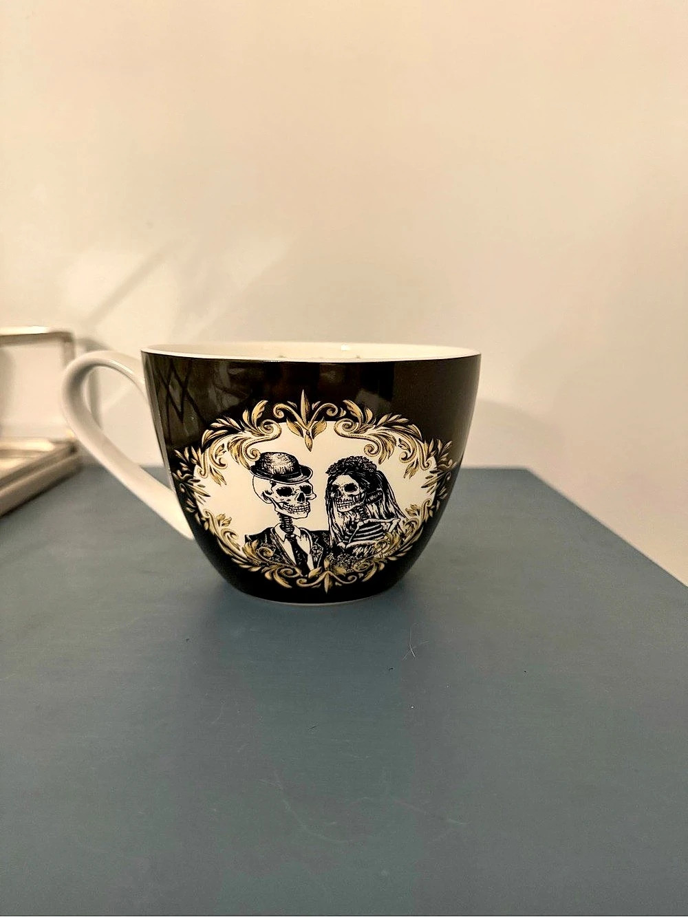 Portobello by Design Skeleton Couple Bride and Groom Mug for Halloween